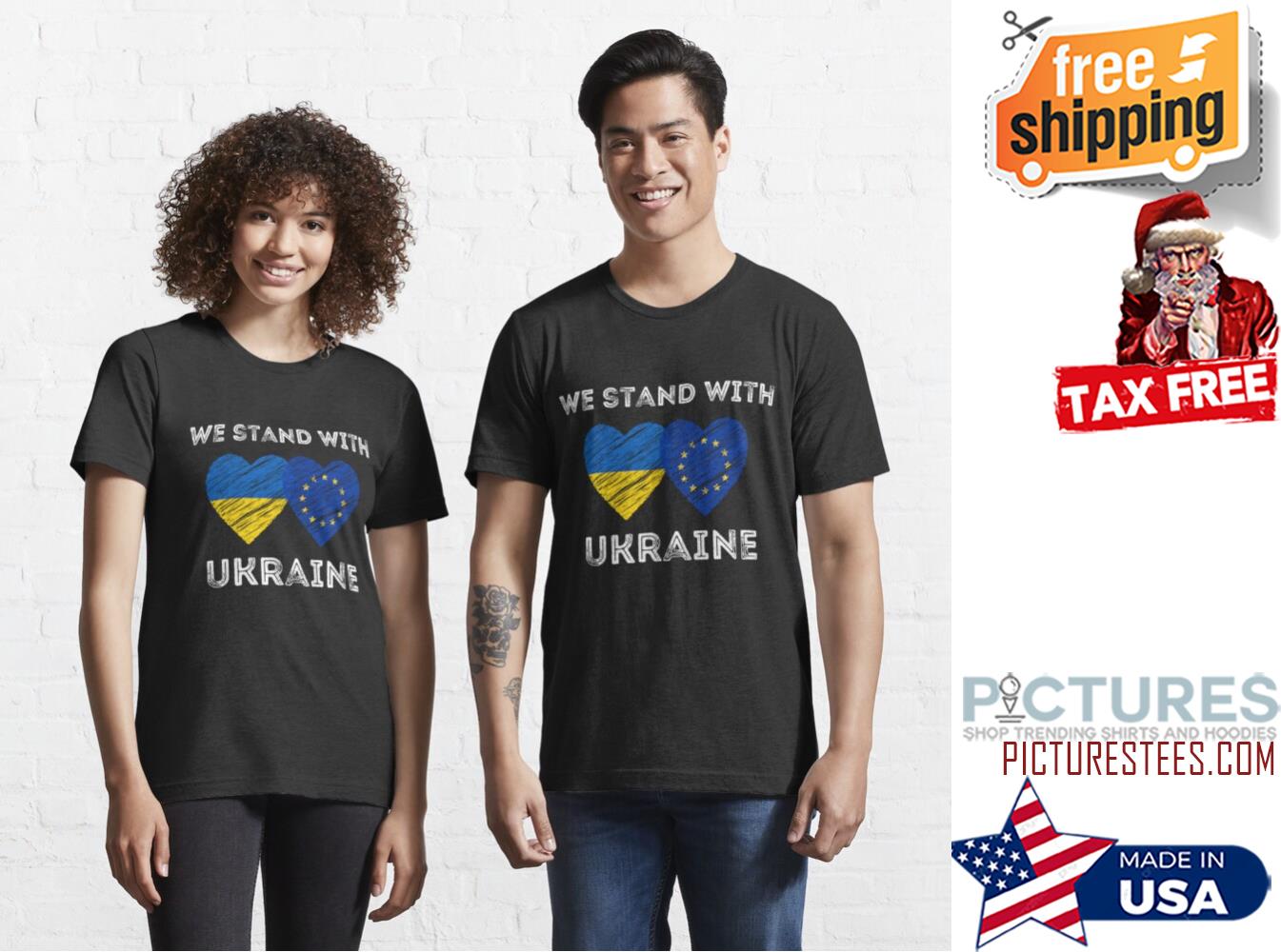 Europe We Stand With Ukraine Heart Support Shirt