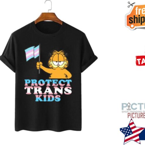Gay Garfield Protect Trans Kids LGBT flag shirt