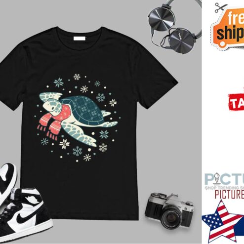 Gleeful Green Turtle Snow shirt