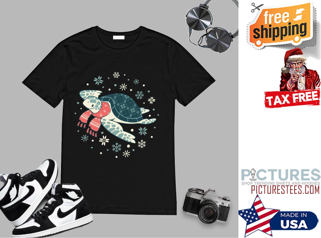 Gleeful Green Turtle Snow shirt