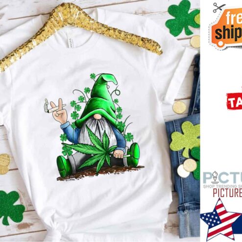 Gnome Pot Leaf 420 Weed St Patrick's Day shirt