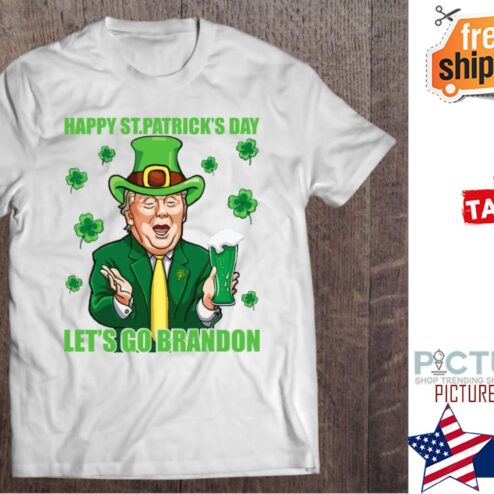 Happy St Patrick's day Trump beer let's go brandon shamrock shirt