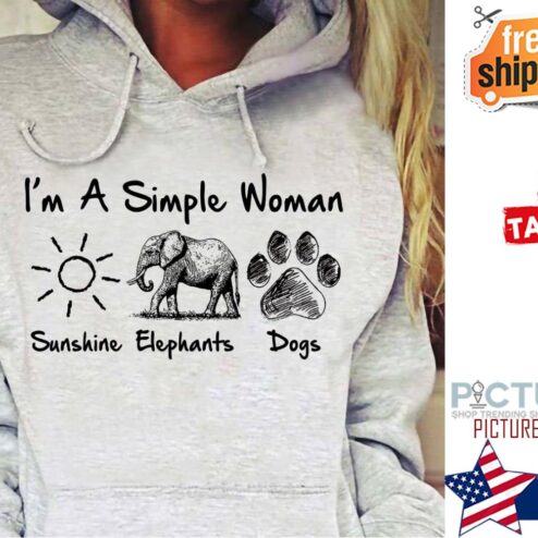 I'm a simple woman sunshine elephants dogs shirt