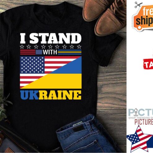 I Stand With Ukraine American Flag Shirt