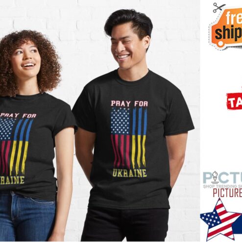 I Stand With Ukraine Pray For Ameircan flag shirt