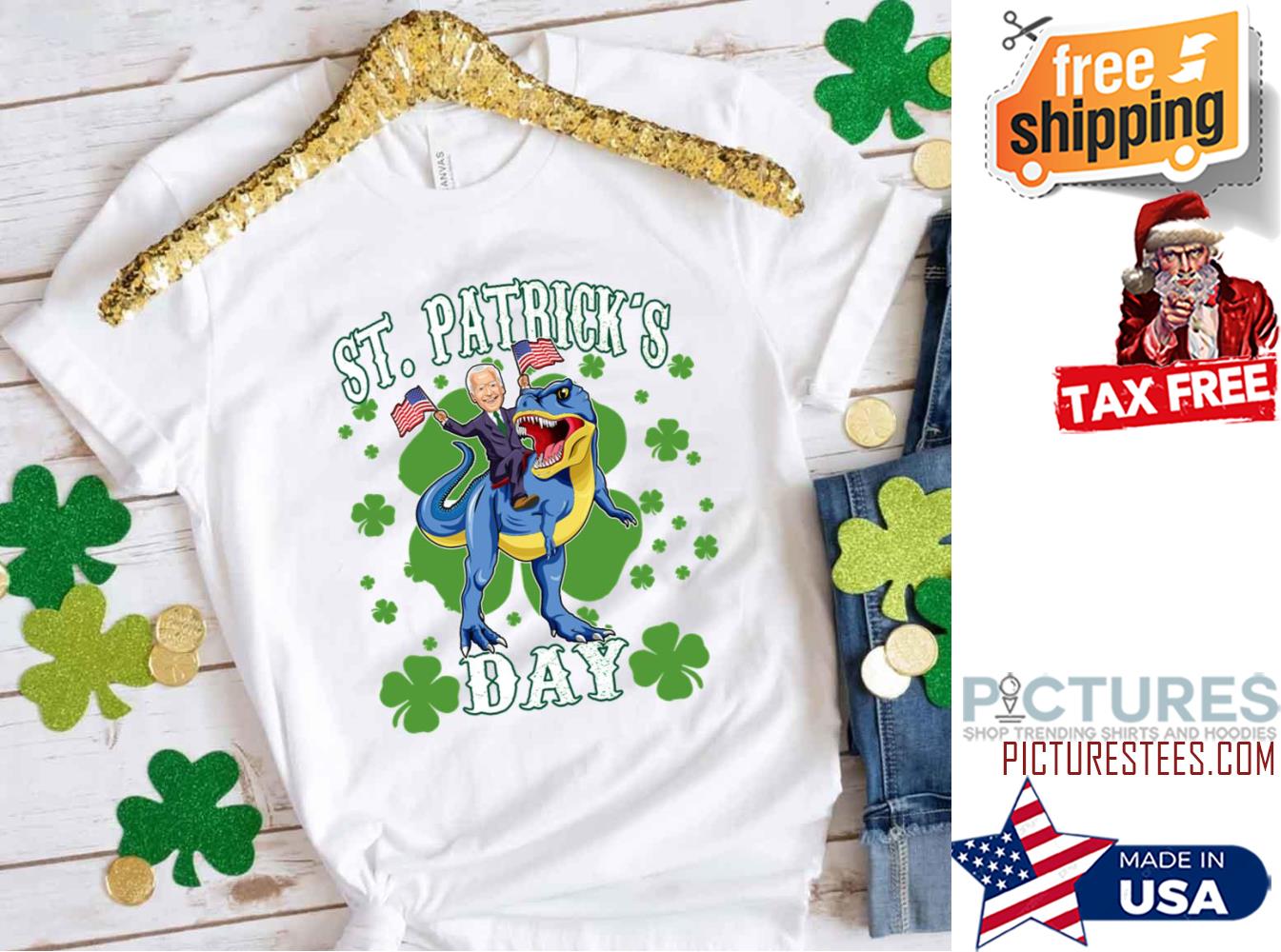 Joe Biden Ride T-rex St Patrick's Day shirt