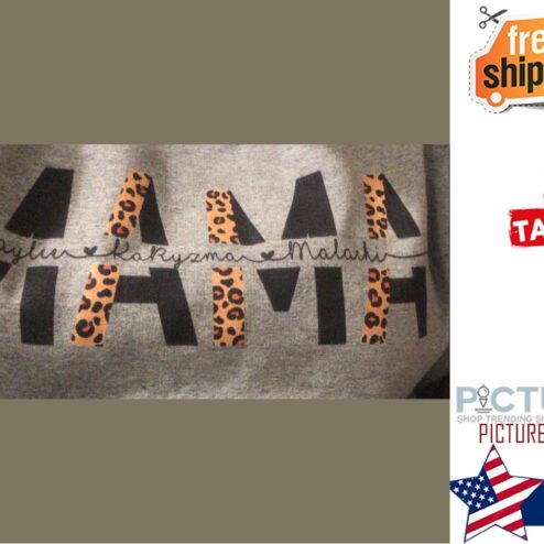 Leopard mama custom name kids shirt