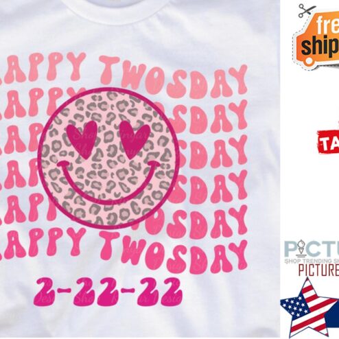 Leopard Smiley Happy Twosday 2-22-22 shirt