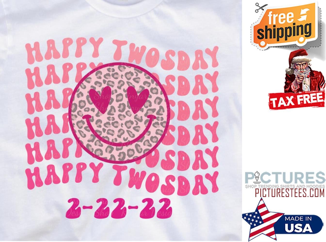 Leopard Smiley Happy Twosday 2-22-22 shirt