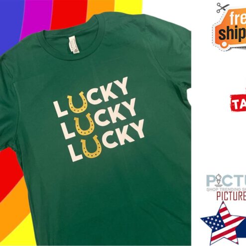 Lucky Lucky Lucky St. Patrick's Day Horseshoe Shirt