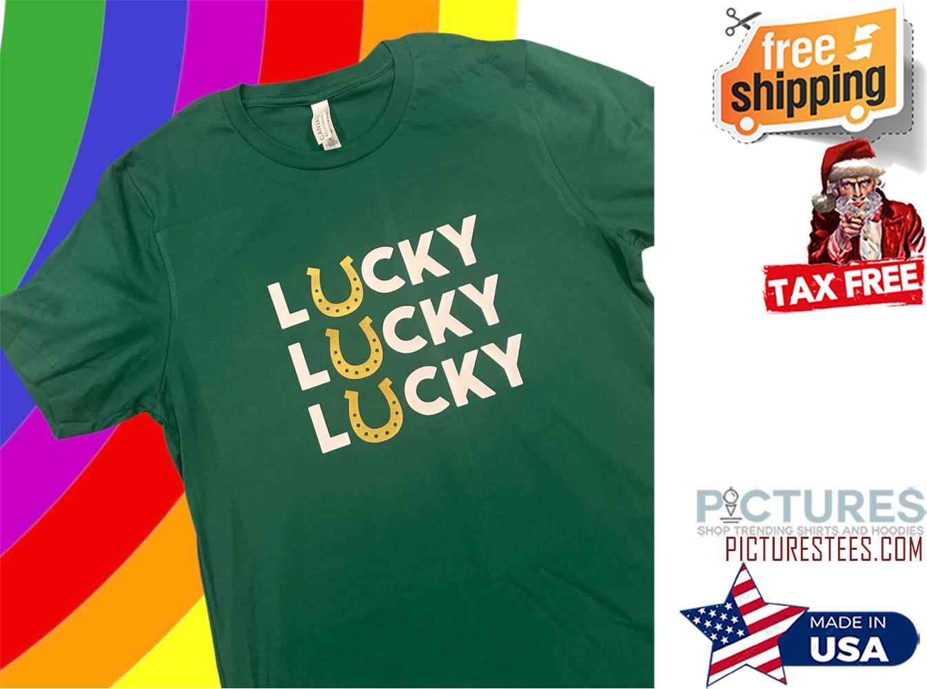 Lucky Lucky Lucky St. Patrick's Day Horseshoe Shirt
