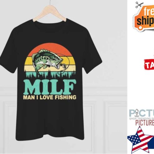 Milf man I love fishing sunset vintage shirt