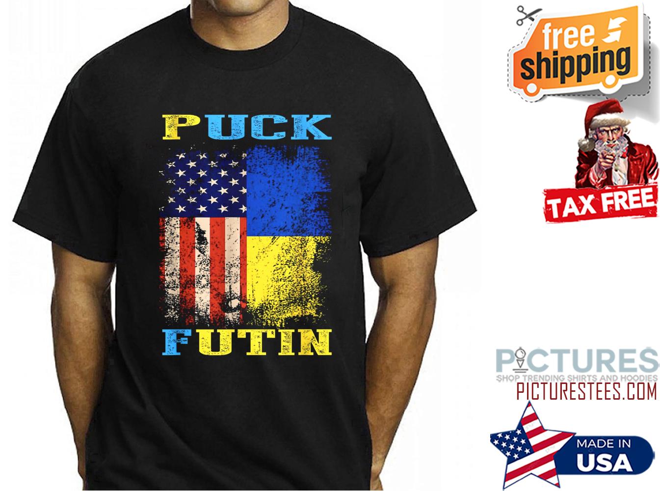 Puck Futin I Stand With Ukraine American flag shirt