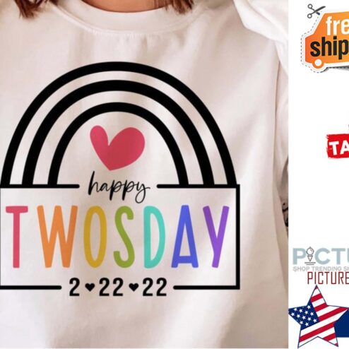 Rainbow Happy Twosday 2-22-22 shirt