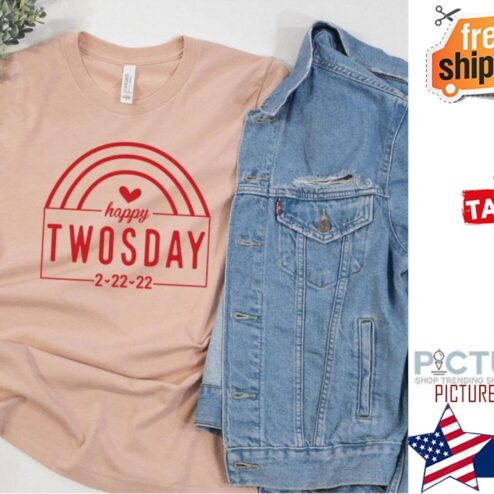Rainbow red happy twosday 2-22-22 shirt