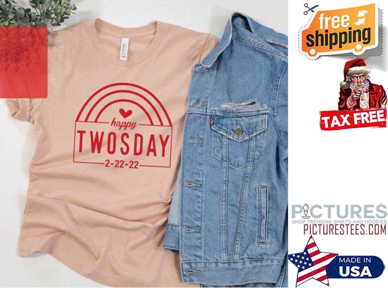 Rainbow red happy twosday 2-22-22 shirt