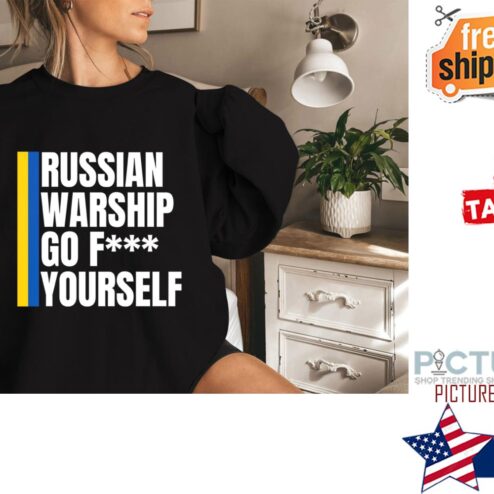 Russian Warship Go Fuck Yourself Ukraine Flag T-shirt