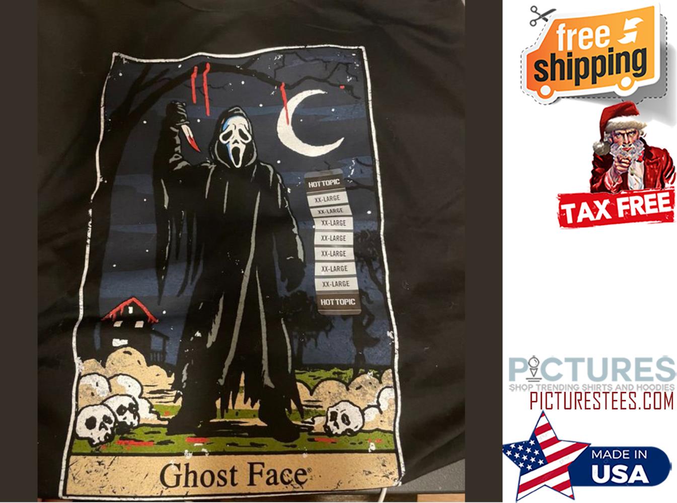 ghost face tee thumb hole sleeves horror pattern UNISEX top All over print Scream long sleeve t-shirt