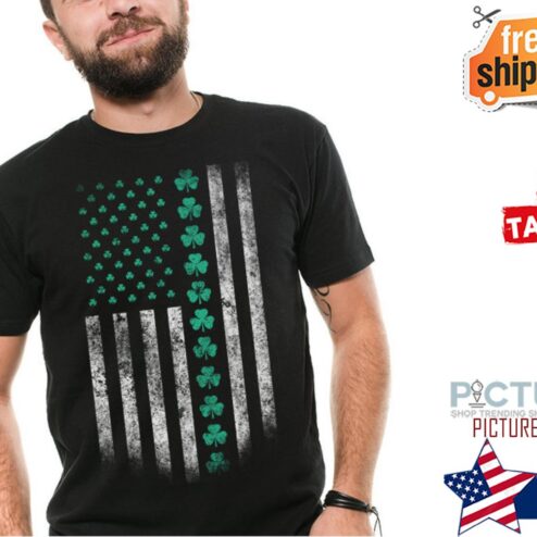 Shamrock American Flag St Patrick's day shirt