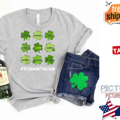 Shamrock Love Lucky 1st Grade Teacher St Patrick's Day shirt