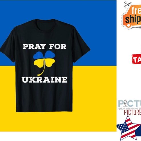 Shamrock Ukraine Flag Pray For Ukraine Irish Shirt