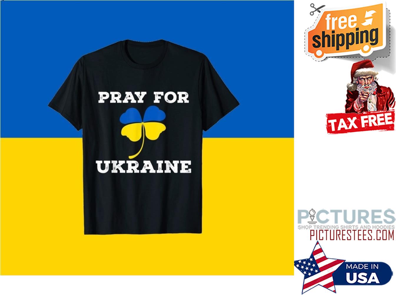Shamrock Ukraine Flag Pray For Ukraine Irish Shirt