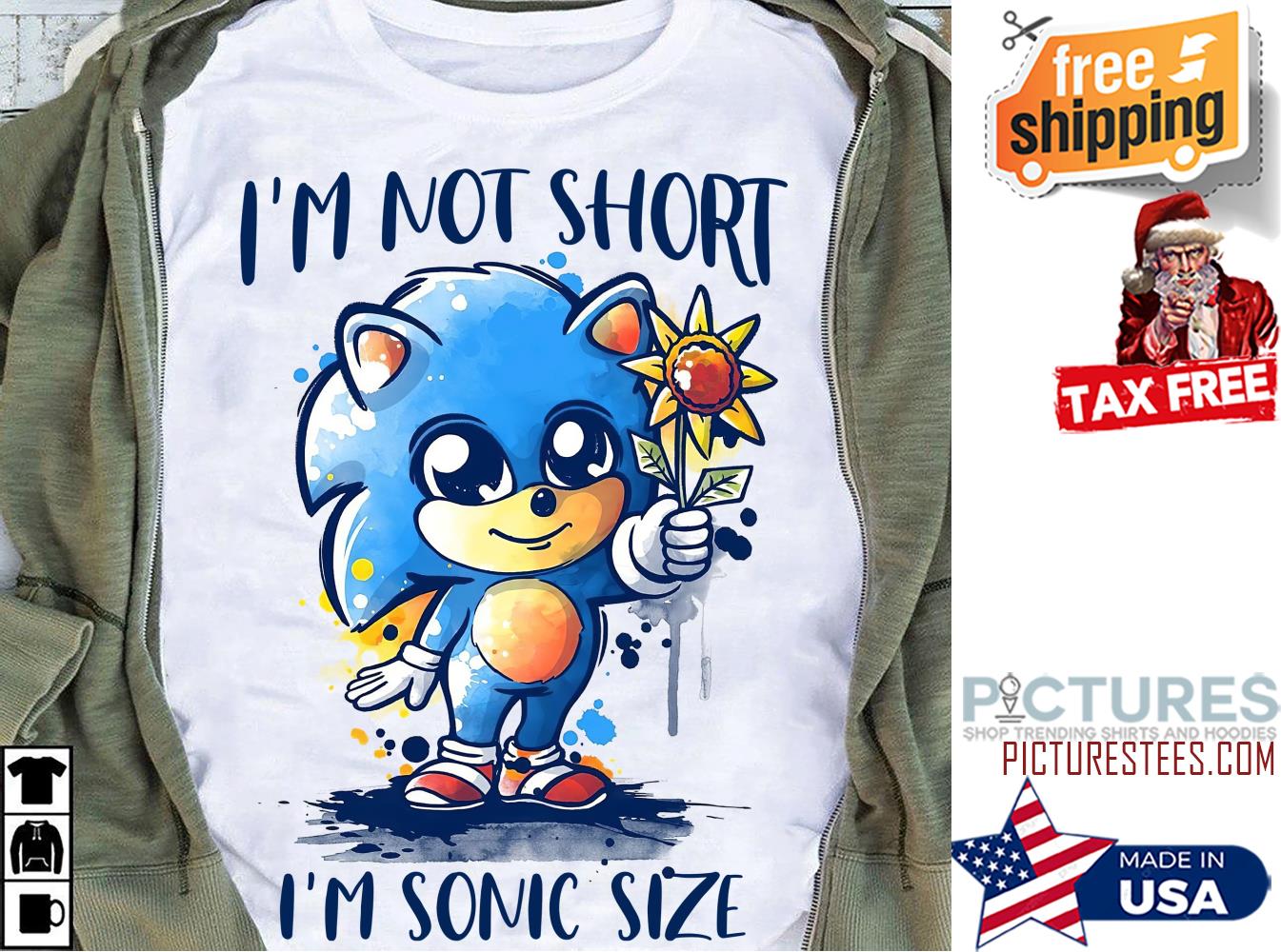 Sonic i'm not short i'm sonic size shirt