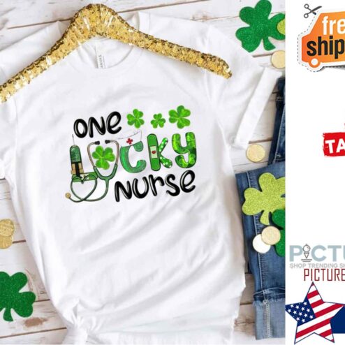 St Patrick's day One Lucky Nurse Shamrock shirt