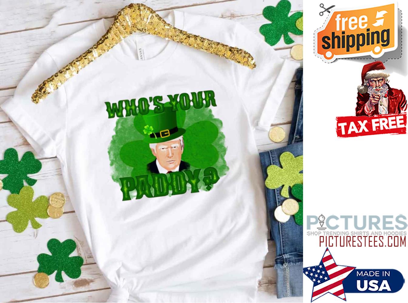 Funny St Pat's Paddy Patrick V-Neck T-Shirt for Women I'll Shamrock Your World 
