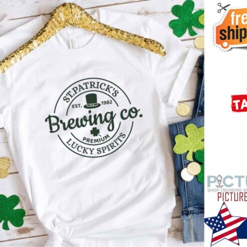 St. Patrick’s day Brewing Co. Lucky Spirits Shamrock shirt