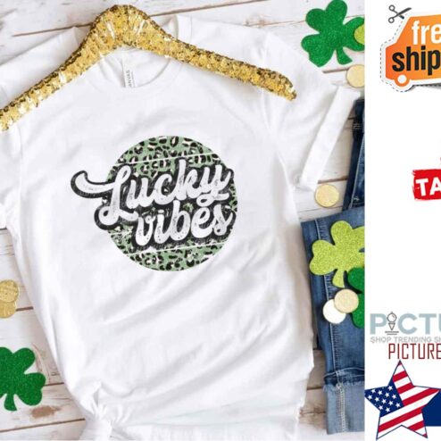 St Patrick’s Day Green Leopard Lucky Vibes shirt