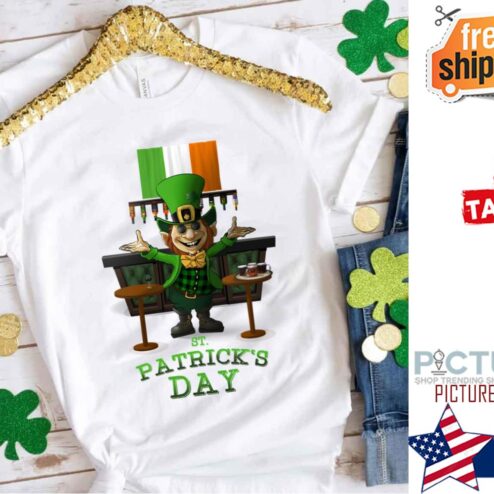 St Patrick’s Day Leprechaun In Bar shirt