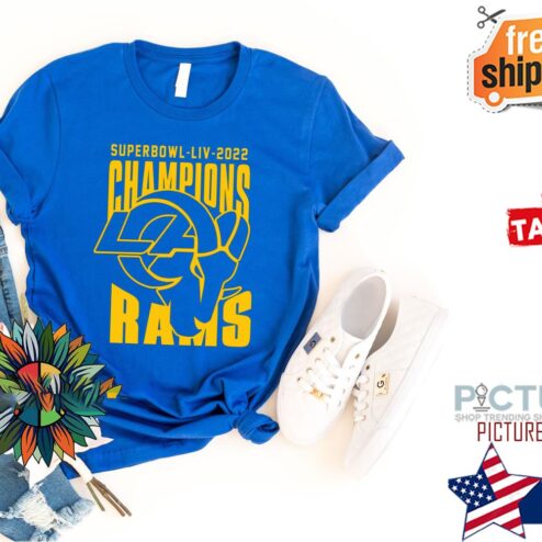 SuperBowl LIV 2022 champions Los Angeles Rams shirt