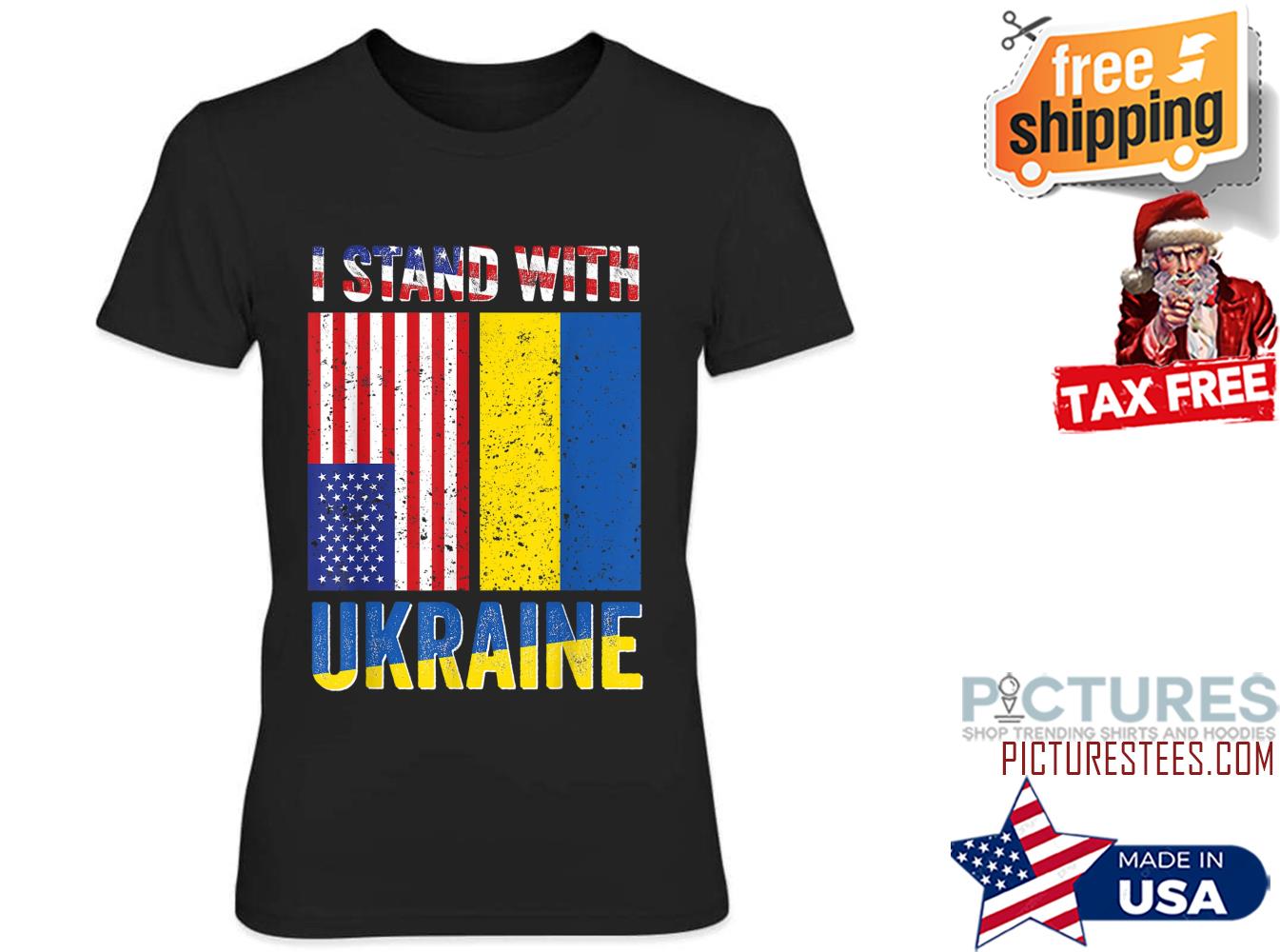 Support Ukraine I stand With Ukraine american flag shirt