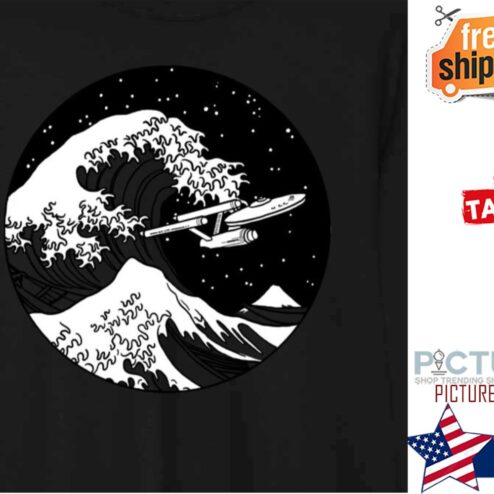 Trek Spaceship In Space The Great Wave shirt