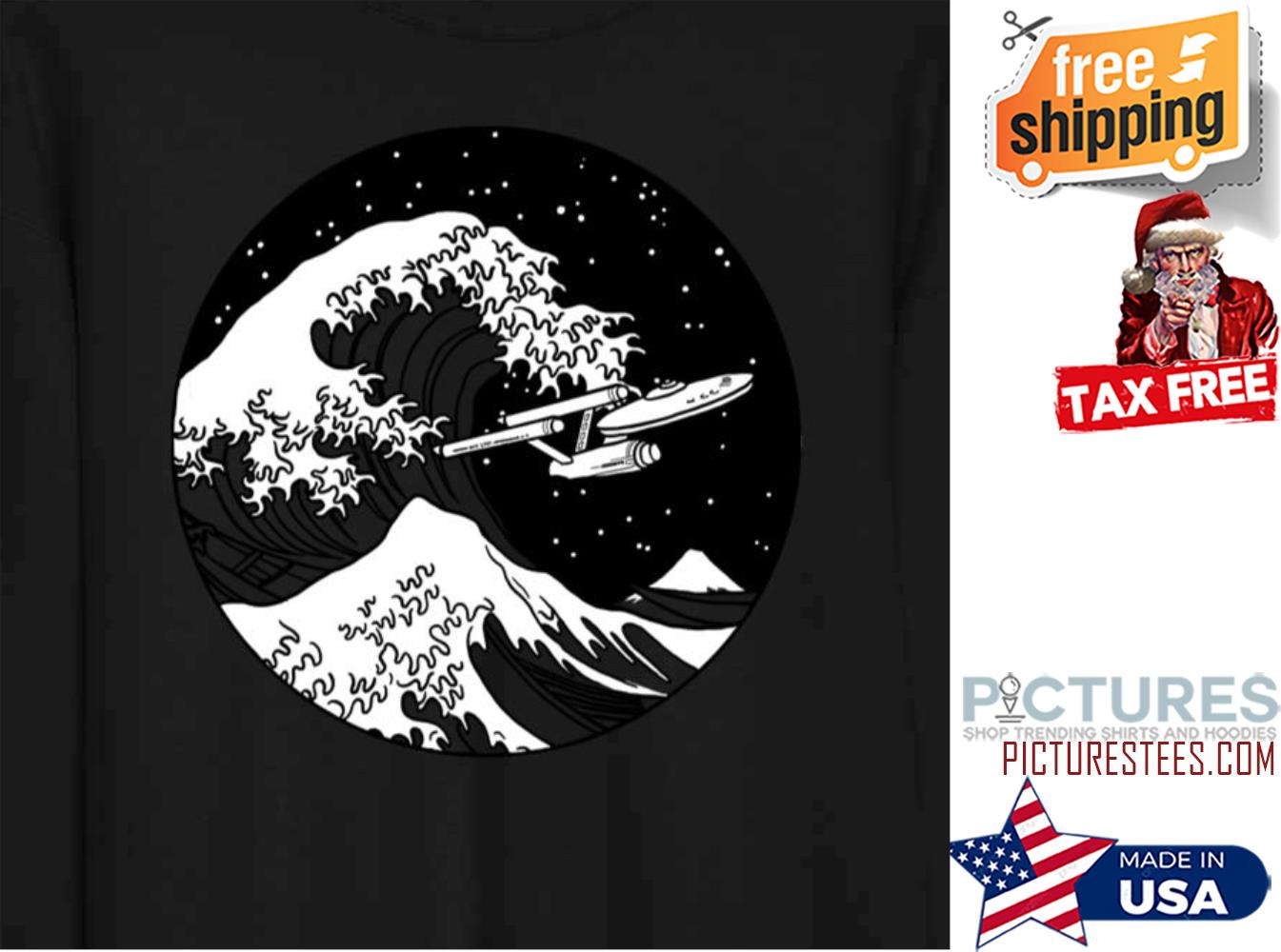 Trek Spaceship In Space The Great Wave shirt