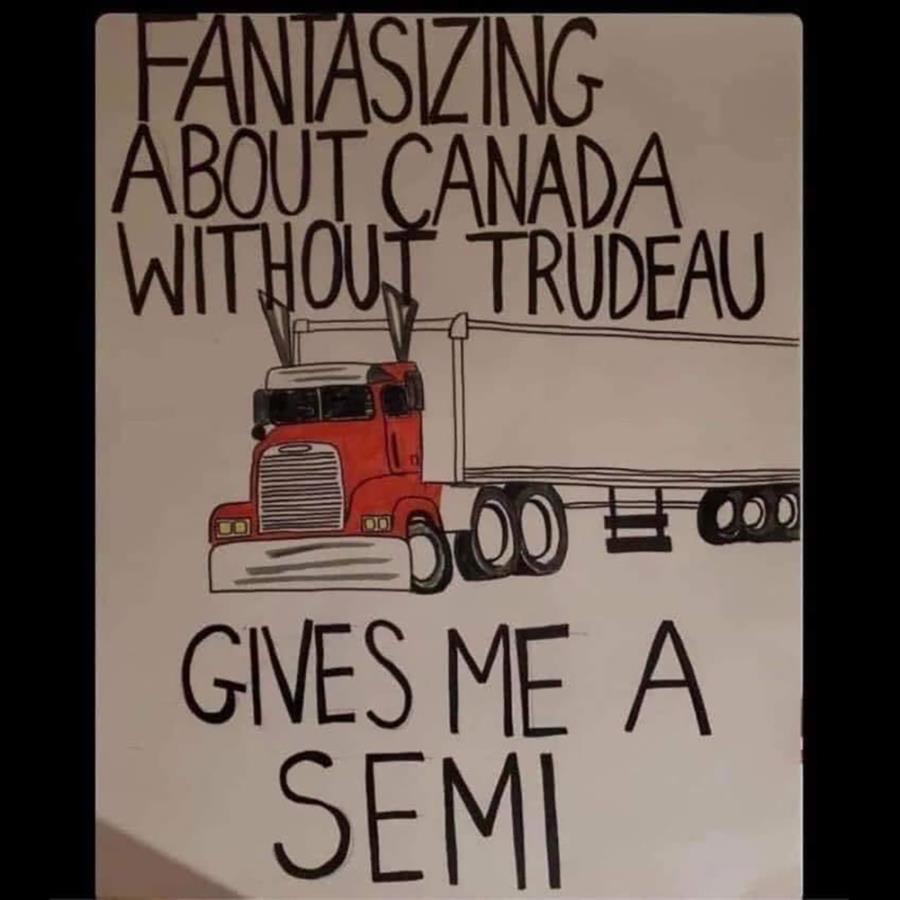 Truck fantasizing about canada without trudeau gives me a semi shirt