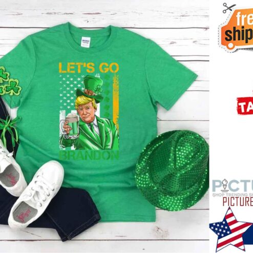 Trump Let’s Go Brandon St Patrick's Day American Flag shirt