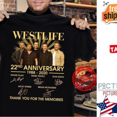 Westlife 24th anniversary 1988-2022 thank you for the memories signatures shirt