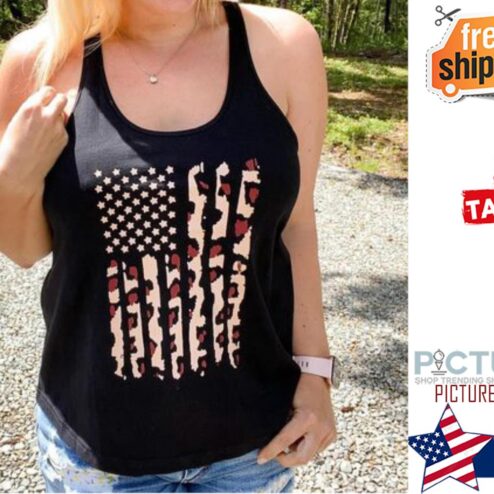 American flag Leopard vintage shirt