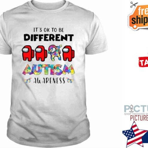 Among us it's ok to be different Autism awareness shirt