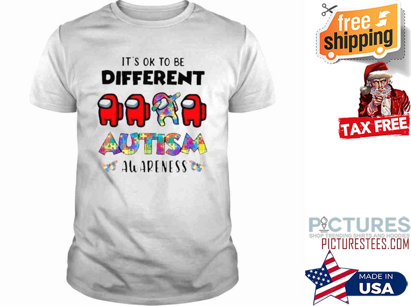 Among us it's ok to be different Autism awareness shirt