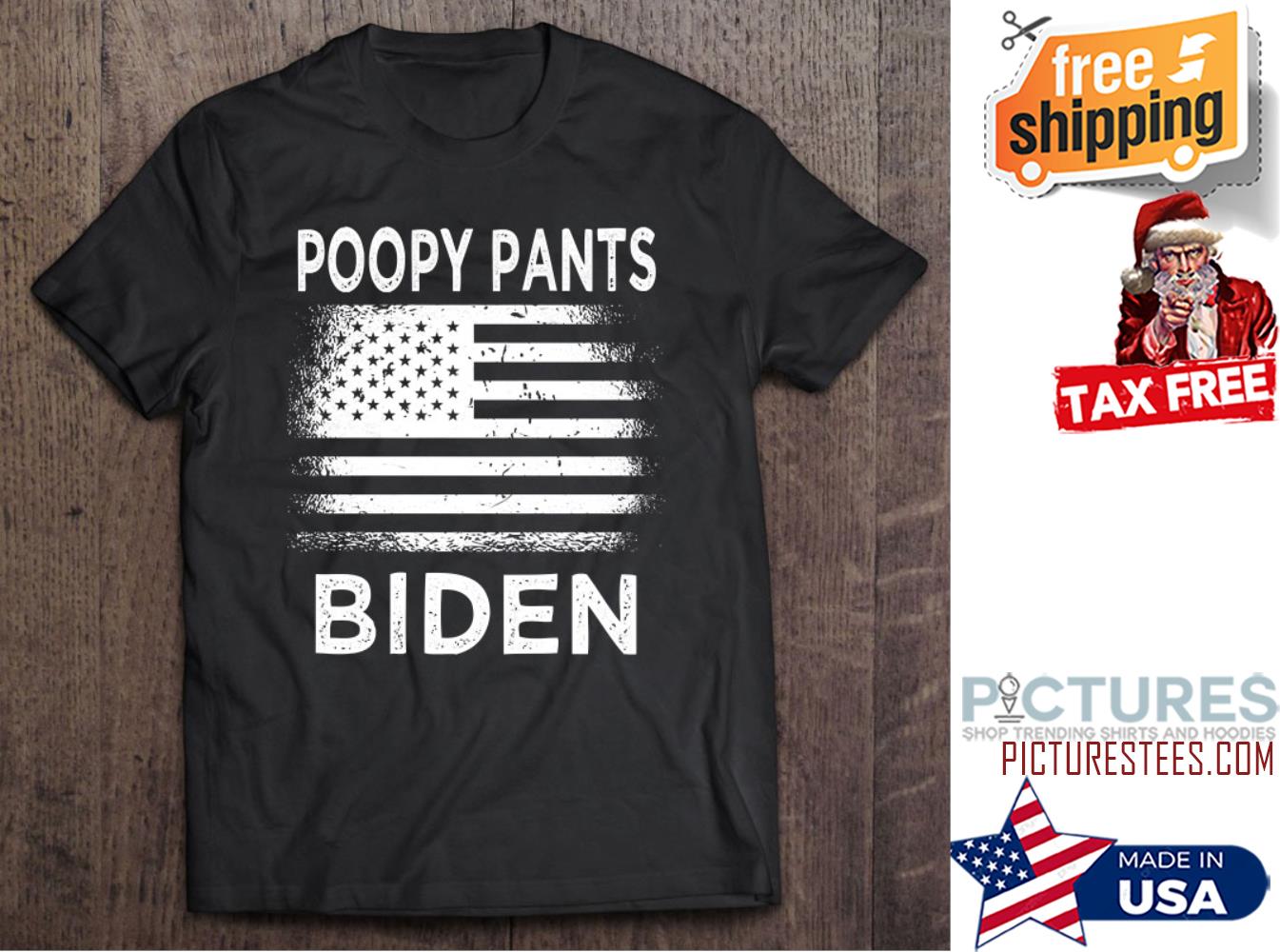Anti Joe Biden Poopy Pants Us American Flag shirt