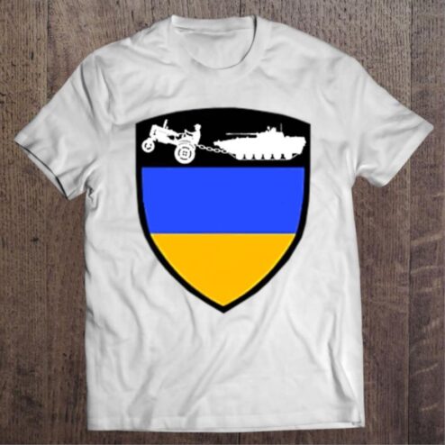 Awesome Ukraine Farmer Tractor Towing Tank shirt