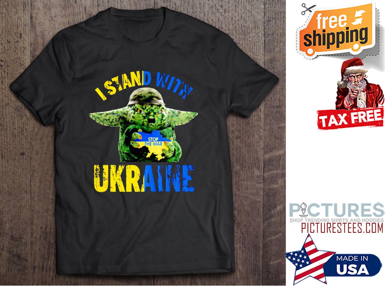 Baby Yoda Stop The War I Stand With Ukraine shirt