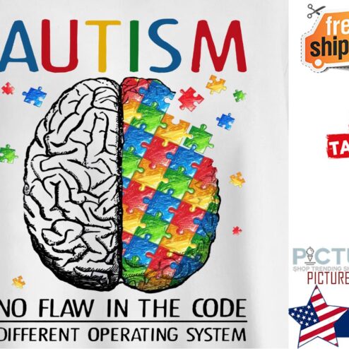 Brain autism no flaw in the code different operating system shirt