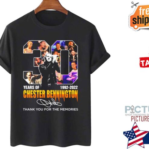 Chester Bennington 30 years of 1992 2022 thank you for the memories signature shirt