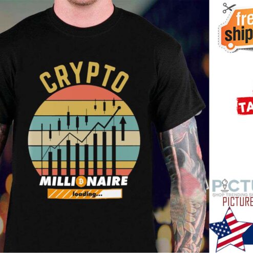 Crypto Millionaire Loading Cryptocurrency Bitcoin Sunset Vintage shirt