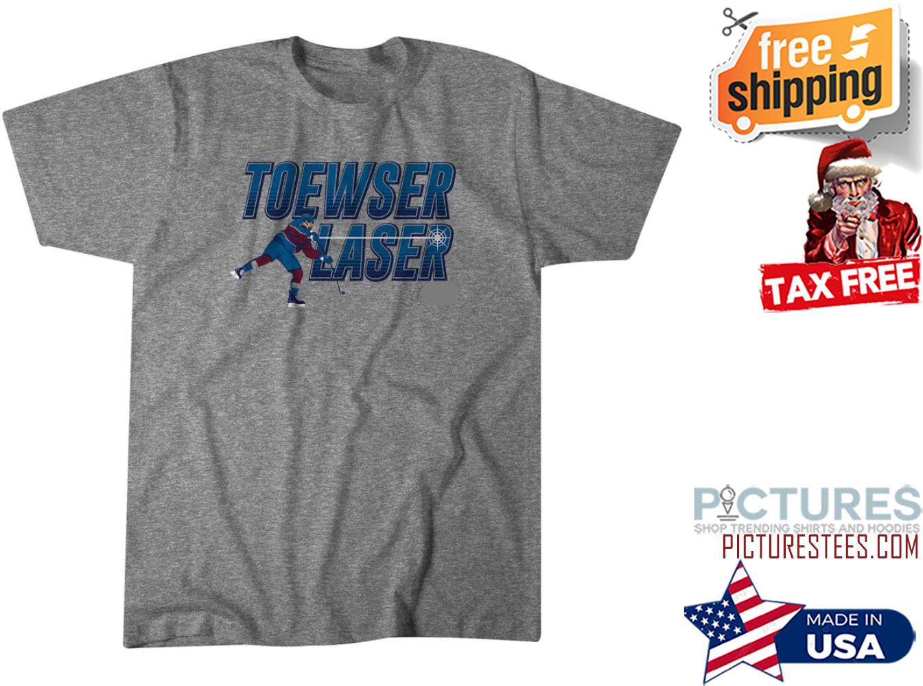 Devon Toews laser shirt