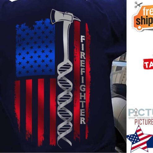 DNA firefighter american flag shirt